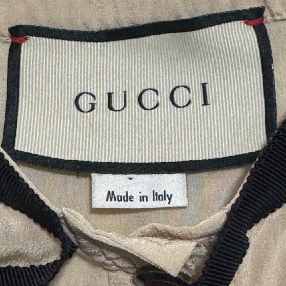 Gucci Beige Blouse with Black Tie Accent - Picture 5 of 6